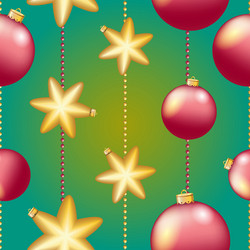 New year pattern with christmas ball sparkles vector