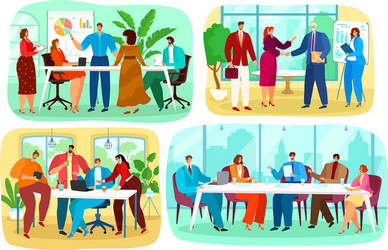 office business meeting teamwork vector