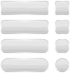 white glass buttons menu interface elements set vector image