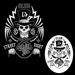 Street Fighting Club Emblem Vector Image
