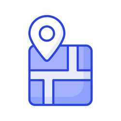 a chart with location pointer trendy icon of map vector image