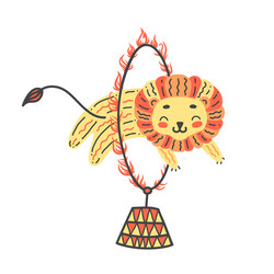 A cute lion with flowers Royalty Free Vector Image