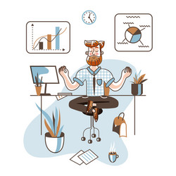 office worker meditating flat Vector Image