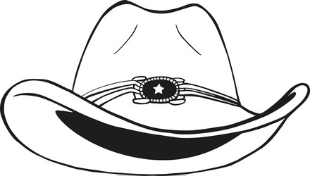 cowboy hat - vintage engraved vector