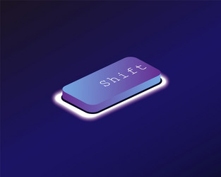 escape covered with a neon backlit keyboard vector