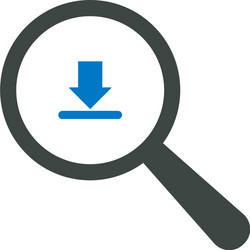 Magnifying glass icon arrow download vector