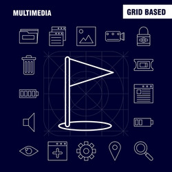 multimedia line icon for web print and mobile vector image