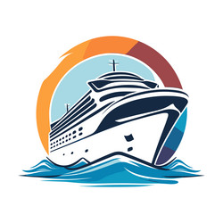 Ocean Liner Cruise Ship Logo Vector Image