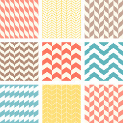 set of chevron and zigzag seamless pattern vector image