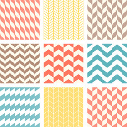 set of chevron and zigzag seamless pattern vector