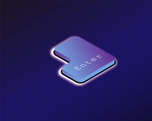 shift covered with a neon backlit keyboard button vector image
