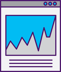 Template computer with statistics graph vector