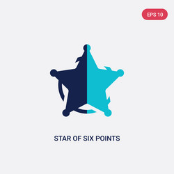 Two color star six points icon from geometry vector