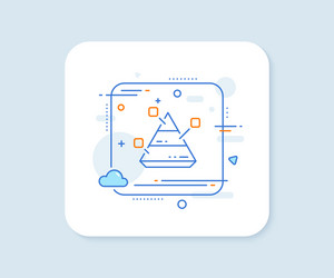 pyramid chart line icon analytics graph sign vector image