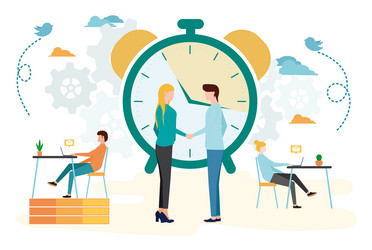 Time management control flat Royalty Free Vector Image