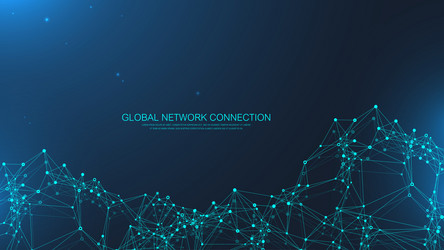 global network connection banner design template vector image