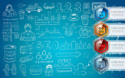 infographic abstract template with multiple vector image