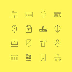 internet technologies linear icon set simple vector image