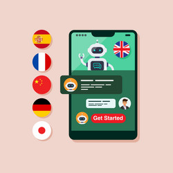 learning different foreign languages with smart vector image