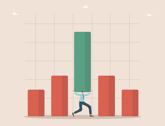man holds graph column vector image