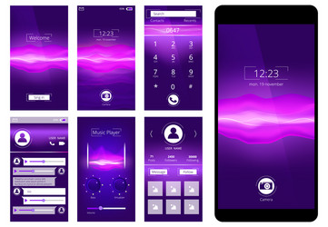mobile ui design template interface of smartphone vector image