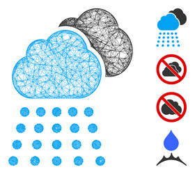 rain clouds web mesh vector image