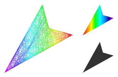 Rainbow net mesh gradient arrowhead left-down icon vector