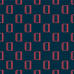 red line notebook icon isolated seamless pattern vector image