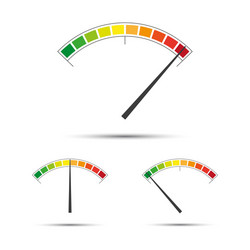 Set of Tachometers with Color Indicators vector image