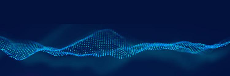 blue particle wave flow dynamic background vector image