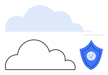 cloud computing concept with secure shield vector image