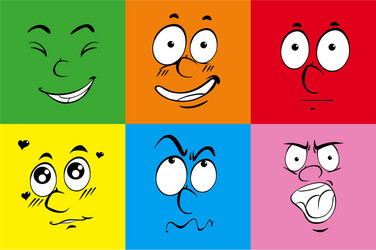 Colorful background with six faces vector