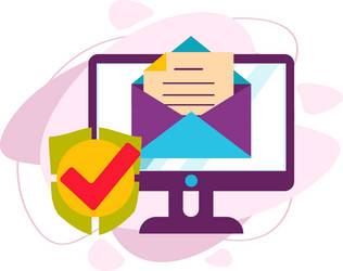 concept of secure data transmission in a flat vector image