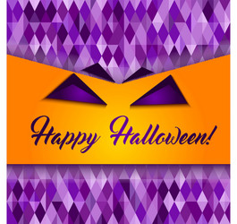 Halloween patterned greeting card monster face vector