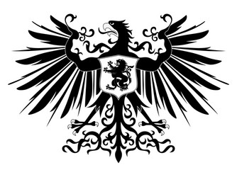 Black heraldic eagle Royalty Free Vector Image