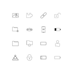 user interface simple linear icons set outlined vector image