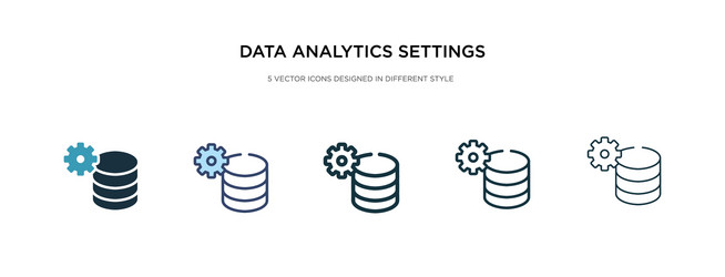 data analytics settings icon in different style vector image