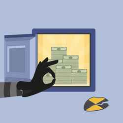 hacking bank safe vector