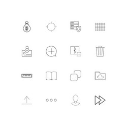 interface simple linear icons set outlined vector image