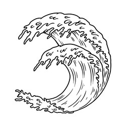 Ocean wave design element for poster emblem Vector Image