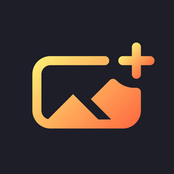 Add image orange solid gradient ui icon for dark vector