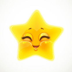 Cute cartoon funny smiling star vector