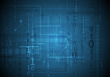 dark blue technology background with binary code vector image