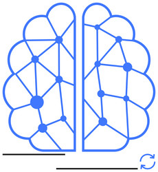 neural network brain diagram with connected nodes vector image