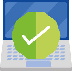 Online Payment Laptop Coins Money Bag Check Mark Vector Image