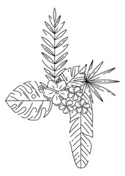 print with stylized palm leaves decorative image Vector Image