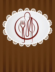 Template for menu card with cutlery Royalty Free Vector