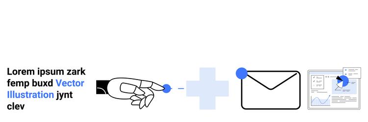 robotic hand interaction with email and data vector image