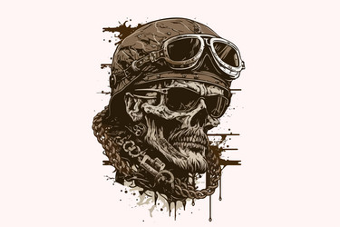 Skull Biker T-Shirt Art Vector Image