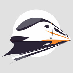 Fast train logo design high speed rail icon vector